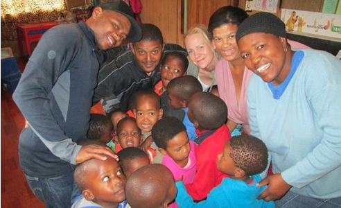 Helen arbetar som volontär på en förskola i Kapstaden